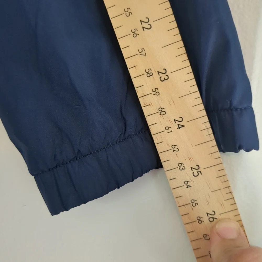 Adidas Windbreaker Women's Medium Navy Light Blue Spring Jacket Light Weight - Picture 6 of 8